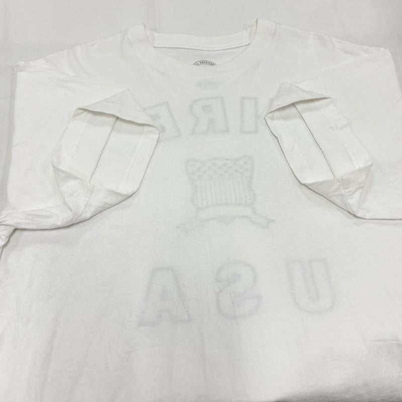 アヴィレックス AVIREX Tシャツ 半袖 50 anniversary アニバーサリー バーシティ カモ 迷彩 ロゴ 半袖 Tシャツ USA XL ロゴ、文字 X 刺繍 白 / ホワイト / white X カーキ / カーキ / khaki メンズ USED 古着 中古 50163126