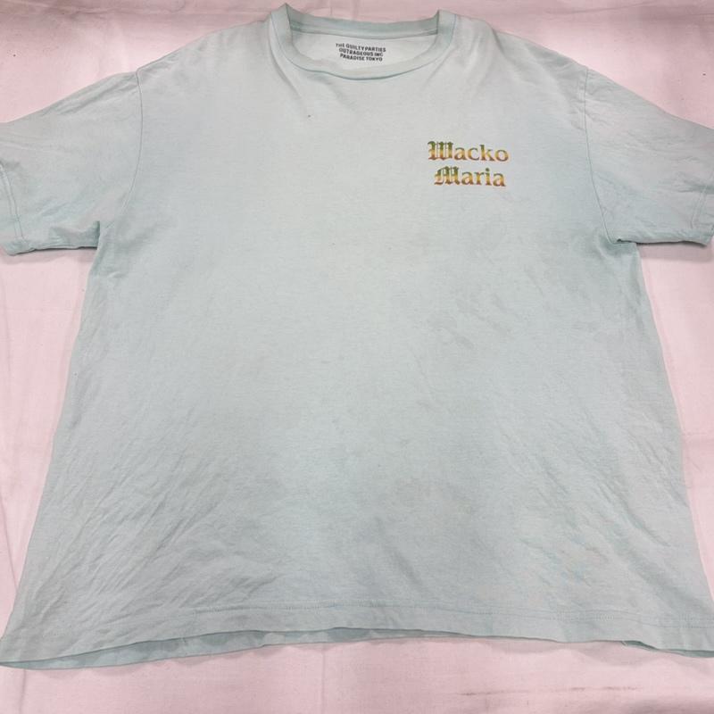 ワコマリア WACKO MARIA Tシャツ 半袖 22SS-WMT-TEE01 RUDE 半袖 マリア様 ロゴ 両面 プリント Tシャツ ルード XL ロゴ、文字 X プリント 水色 / ライトブルー / X マルチカラー / マルチカラー / multicolor メンズ USED 古着 中古 50163127