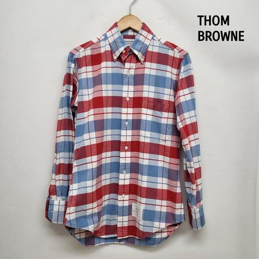 トムブラウン THOM BROWNE シャツ、ブラウス 長袖 ボタンダウンシャツ チェック柄 USA製 O マルチカラー - チェック メンズ USED 古着 中古 50163130