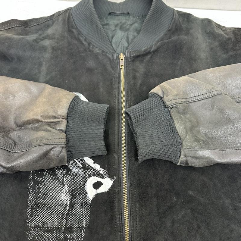 古着 USED ジャケット、上着 ジャンパー、ブルゾン GECKO プリント レザー ジャケット スタジャン - 黒 / ブラック / black メンズ USED 古着 中古 50163133