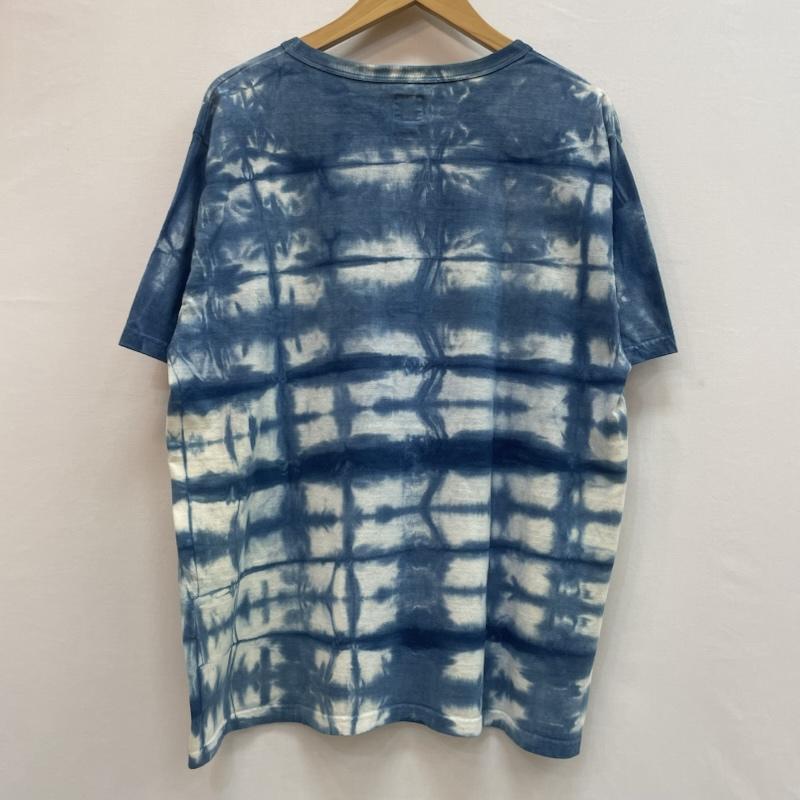 ジェラード JELADO Tシャツ 半袖 インディゴ 染め タイダイ ボーダー Tシャツ 絞り染め デザイン タグ付き 42 総柄 青 / ブルー / blue X 白 / ホワイト / white メンズ USED 古着 中古 50163134