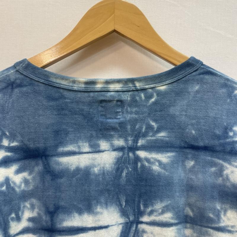 ジェラード JELADO Tシャツ 半袖 インディゴ 染め タイダイ ボーダー Tシャツ 絞り染め デザイン タグ付き 42 総柄 青 / ブルー / blue X 白 / ホワイト / white メンズ USED 古着 中古 50163134