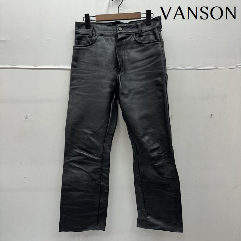 ヴァンソン VANSON パンツ ワークパンツ、ペインターパンツ USA製 カウ レザー バイカー パンツ 30インチ 黒 / ブラック / black メンズ USED 古着 中古 50163138