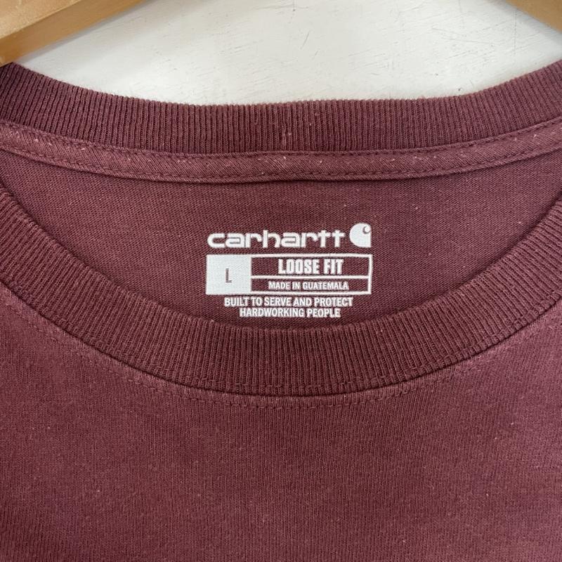 カーハート Carhartt Tシャツ 半袖 半袖 Tシャツ 胸元 ブランド ロゴ パッチ 付き ポケット ルーズフィット L 無地 X ワンポイント X ロゴ、文字 えんじ / ワインレッド / dark red メンズ USED 古着 中古 50163140