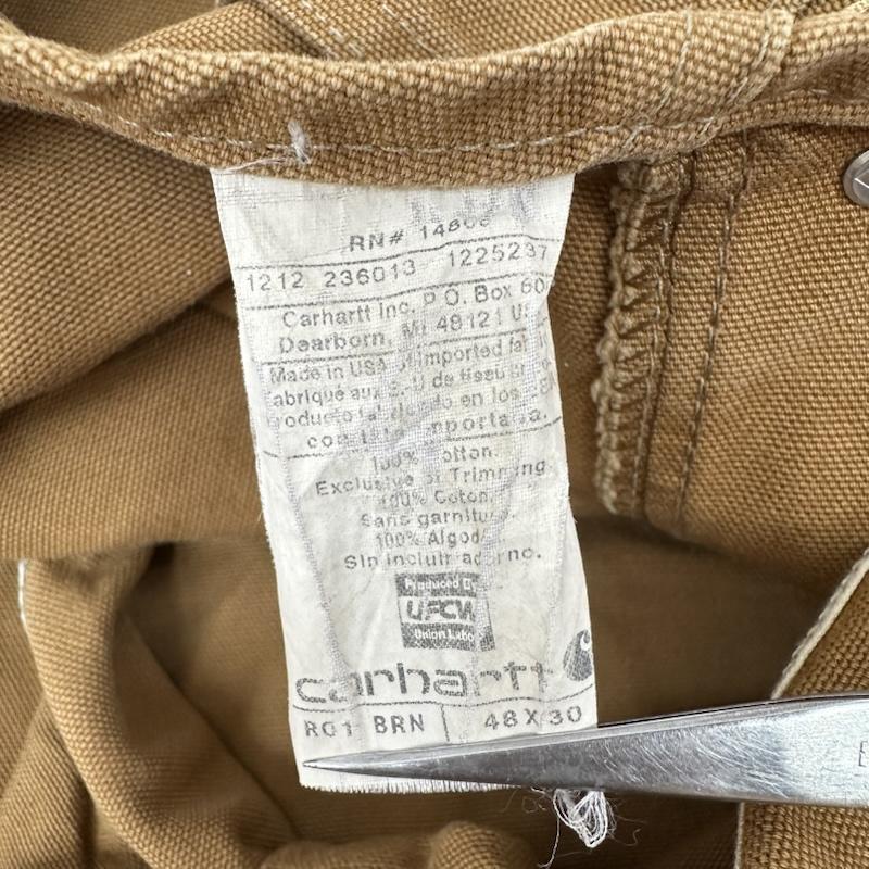 カーハート Carhartt サロペット・オーバーオール サロペット、オーバーオール ダック ダブルニー オーバーオール R01-BRN 48x30 48 茶 / ブラウン / brown メンズ USED 古着 中古 50163141