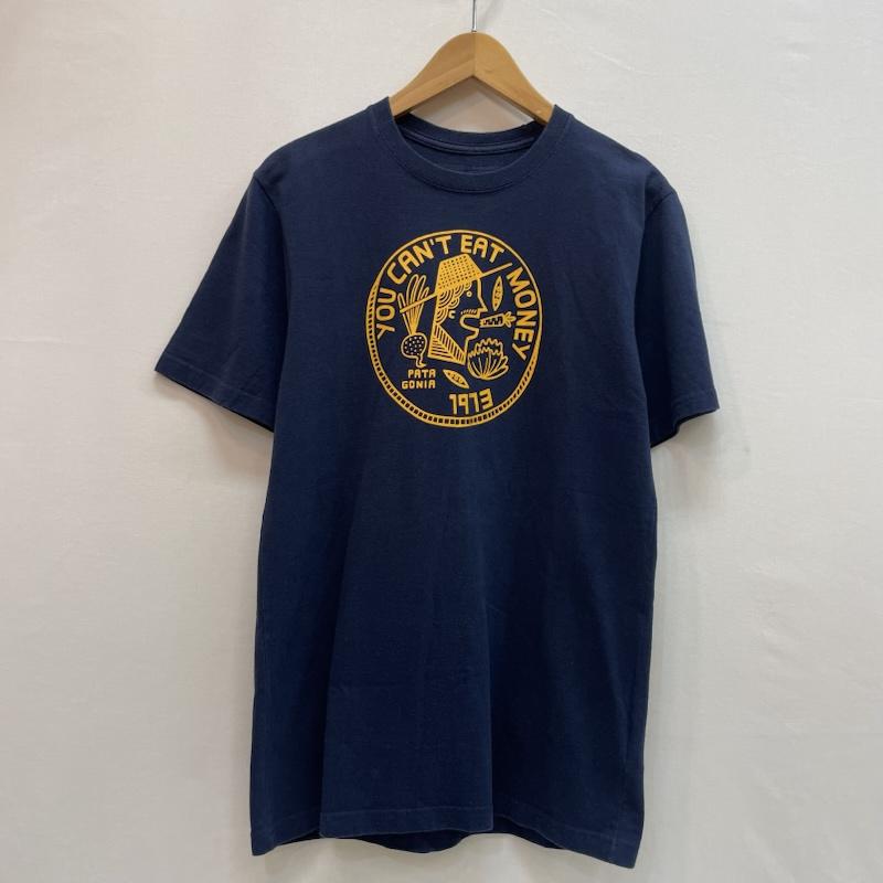パタゴニア patagonia Tシャツ 半袖 YOU CAN T EAT MONEY Tシャツ フロント ロゴ S 無地 X ロゴ、文字 X プリント 紺 / ネイビー / navy X 黄 / イエロー / yellow メンズ USED 古着 中古 50163142