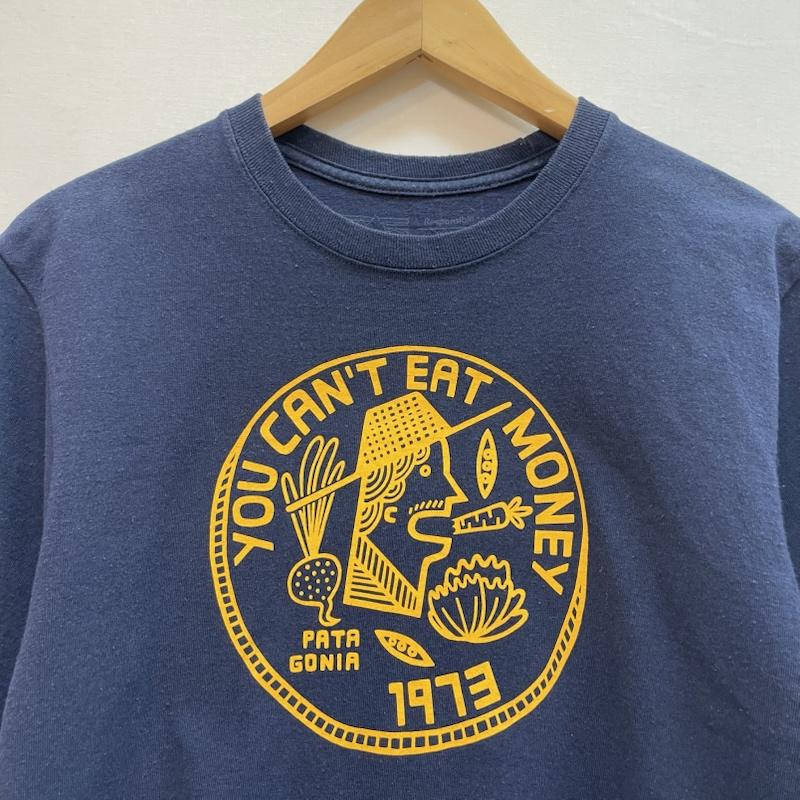 パタゴニア patagonia Tシャツ 半袖 YOU CAN T EAT MONEY Tシャツ フロント ロゴ S 無地 X ロゴ、文字 X プリント 紺 / ネイビー / navy X 黄 / イエロー / yellow メンズ USED 古着 中古 50163142