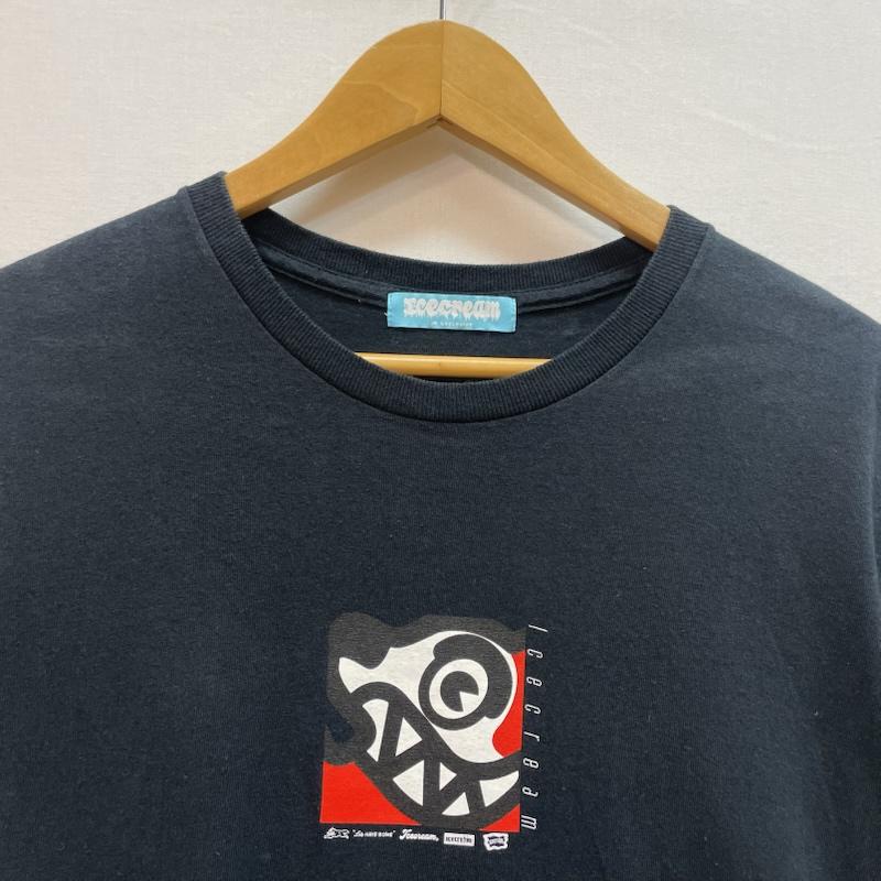 アイスクリーム ICECREAM ポロシャツ 半袖 グラフィック Tシャツ キャラクター プリント - 無地 X キャラクター X プリント 黒 / ブラック / black メンズ USED 古着 中古 50163147