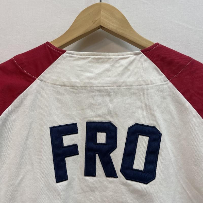ケボズ KEBOZ シャツ、ブラウス 半袖 Keboz × FRO CLUB コラボ ゲームシャツ ベースボールシャツ M 無地 X ロゴ、文字 X 刺繍 白 / ホワイト / white X 赤 / レッド / red X 紺 / ネイビー / navy メンズ USED 古着 中古 50163148