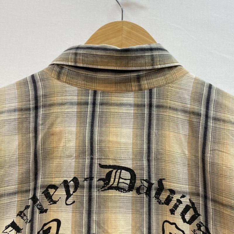 ハーレーダビッドソン Harley-Davidson シャツ、ブラウス 半袖 半袖 チェック シャツ イーグル グラフィック プリント L チェック X アニマル柄 X プリント 黄 / イエロー / yellow X ベージュ / ベージュ / beige X 黒 / ブラック / black X 灰 / グレー / gray メンズ USED 古着 中古 50163154