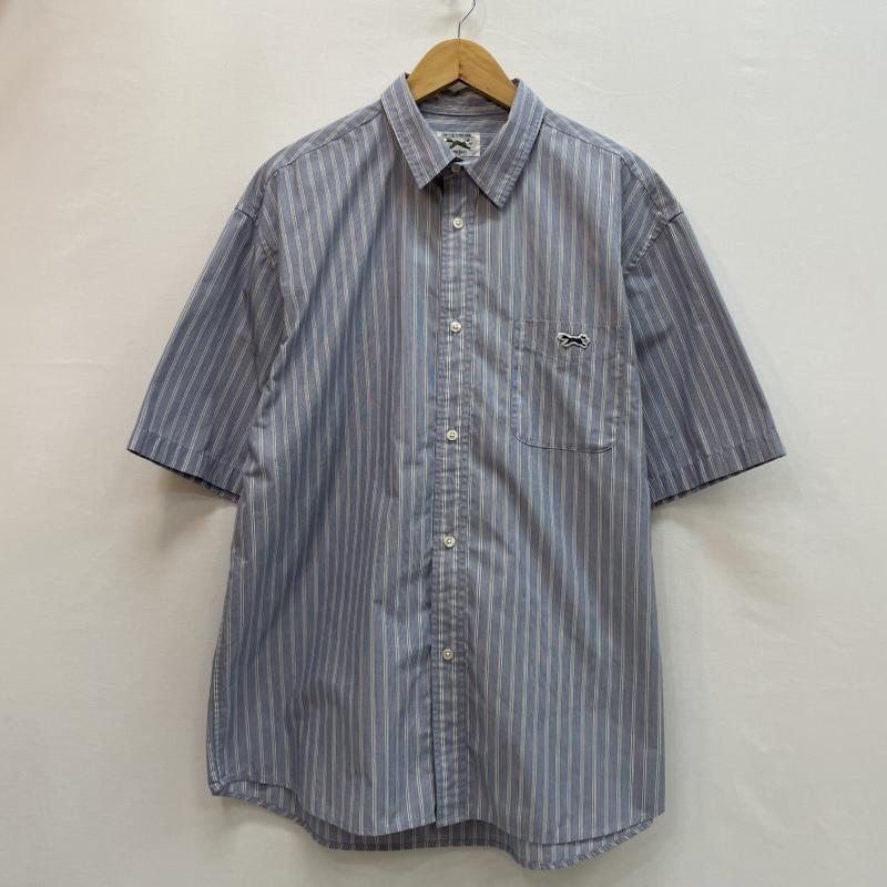 フリークスストア FREAK S STORE シャツ、ブラウス 半袖 The FOX ロゴ 刺繍 ストライプ 半袖 シャツ TOWN CRAFT L ストライプ 青 / ブルー / blue X 白 / ホワイト / white X 灰 / グレー / gray メンズ USED 古着 中古 50163156