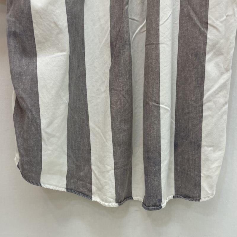 チャップス CHAPS シャツ、ブラウス 半袖 チェック ストライプ パターン パッチワーク シャツ XL チェック X ストライプ 白 / ホワイト / white X 灰 / グレー / gray メンズ USED 古着 中古 50163159