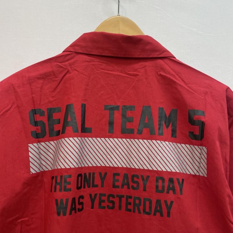アヴィレックス AVIREX シャツ、ブラウス 半袖 SEAL TEAM ワッペン ミリタリー 半袖 シャツ 胸ポケット 刺繍 バック プリント L 無地 X ロゴ、文字 X プリント 赤 / レッド / red メンズ USED 古着 中古 50163163