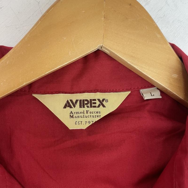 アヴィレックス AVIREX シャツ、ブラウス 半袖 SEAL TEAM ワッペン ミリタリー 半袖 シャツ 胸ポケット 刺繍 バック プリント L 無地 X ロゴ、文字 X プリント 赤 / レッド / red メンズ USED 古着 中古 50163163