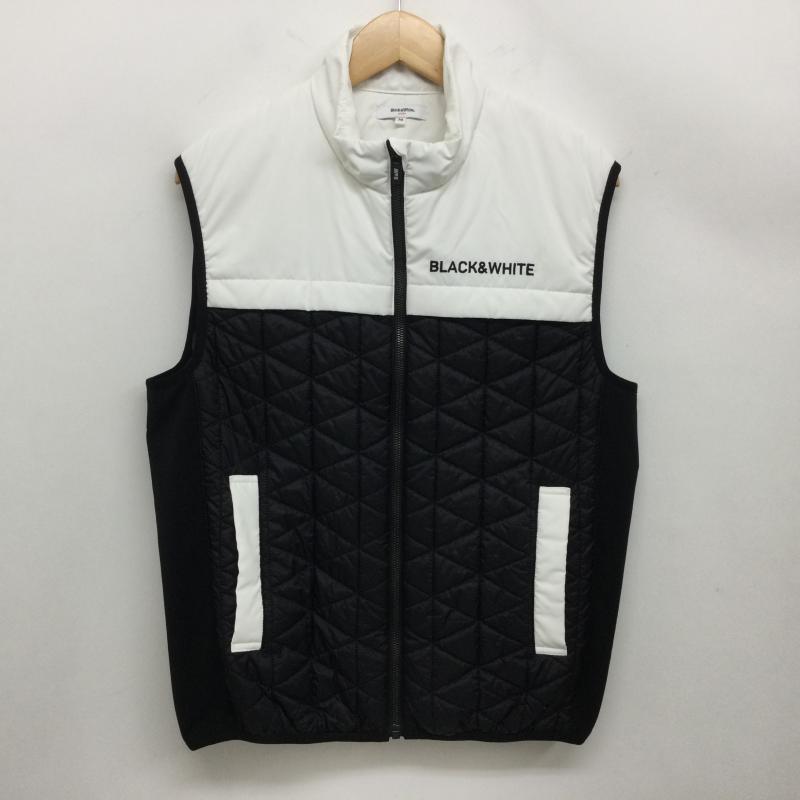 古着 USED ベスト ベスト BLACK&WHITE ブラック アンド ホワイト BGF1003WT フロントキルティング切替 ウインド中綿ベスト M ロゴ、文字 白 / ホワイト / white X 黒 / ブラック / black メンズ USED 古着 中古 50163167