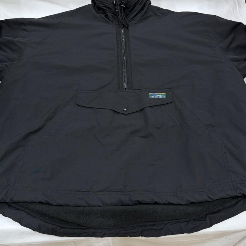 フリークスストア FREAK S STORE ジャケット、上着 ジャンパー、ブルゾン OUTDOORS アノラック ナイロンパーカー フリース ユニセックス ハーフジップ プルオーバー FREE ワンポイント X ロゴ、文字 黒 / ブラック / black レディース USED 古着 中古 50163171