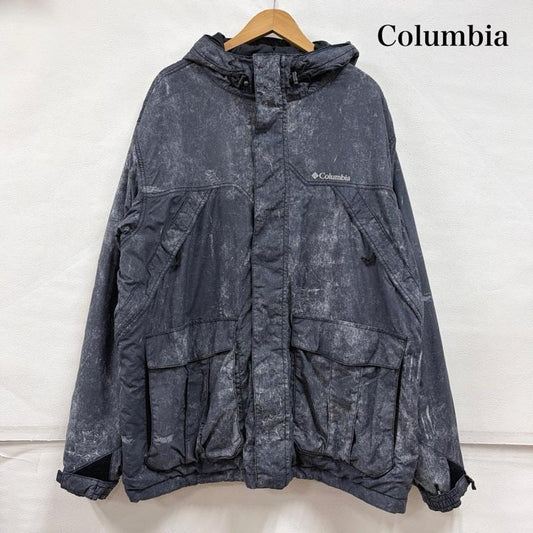 コロンビア Columbia ジャケット、上着 ジャンパー、ブルゾン デニム風 フェイク マウンテンパーカー ナイロン ジャケット OMNI-TECH スノボ ウェア XL ワンポイント X ロゴ、文字 X 刺繍 紺 / ネイビー / navy メンズ USED 古着 中古 50163174