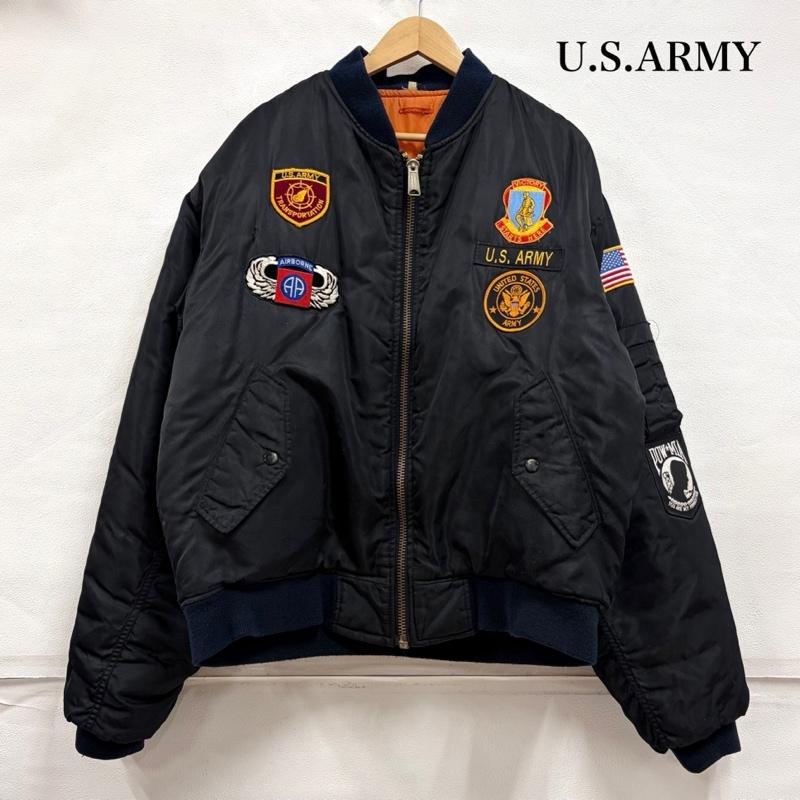 ミリタリー ミリタリー ジャケット、上着 フライトジャケット US ARMY 80s 90s MA-1 刺繍 パッチ フライトジャケット ナイロン ブルゾン ヴィンテージ ROTHCO ロスコ 3XL 3L ロゴ、文字 X 刺繍 黒 / ブラック / black X マルチカラー / マルチカラー / multicolor メンズ USED 古着 中古 50163175