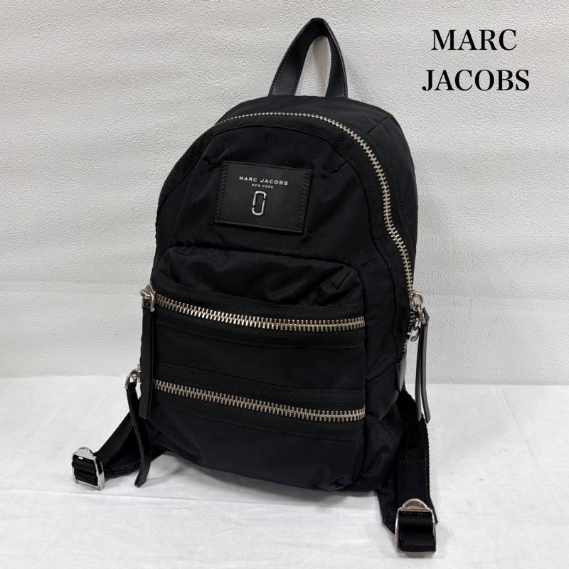 マークジェイコブス MARCJACOBS リュックサック、デイパック リュックサック、デイバッグ ナイロン バイカー ミニ バッグ リュック ロゴ ジップ レザーパッチ バックパック - ワンポイント X ロゴ、文字 黒 / ブラック / black X 銀 / シルバー / silver color レディース USED 古着 中古 50163176