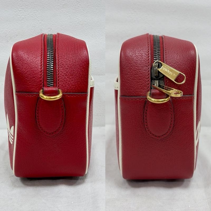 グッチ GUCCI ショルダーバッグ ショルダーバッグ adidas コラボ スモール レザー ショルダーバッグ トレフォイル ロゴ スクエア - ロゴ、文字 赤 / レッド / red X 白 / ホワイト / white X 緑 / グリーン / green X 金 / ゴールド / gold color レディース USED 古着 中古 50163178