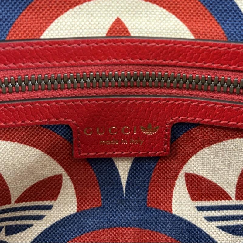 グッチ GUCCI ショルダーバッグ ショルダーバッグ adidas コラボ スモール レザー ショルダーバッグ トレフォイル ロゴ スクエア - ロゴ、文字 赤 / レッド / red X 白 / ホワイト / white X 緑 / グリーン / green X 金 / ゴールド / gold color レディース USED 古着 中古 50163178