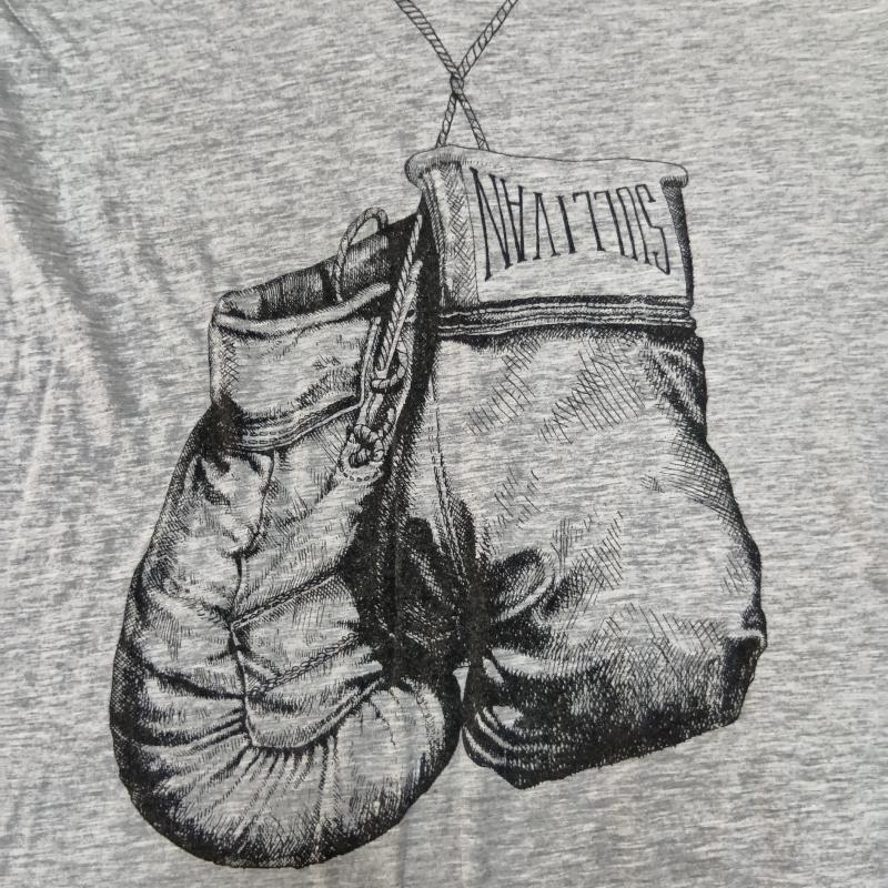 ジョンローレンスサリバン JOHN LAWRENCE SULLIVAN Tシャツ 半袖 VネックTシャツ グレー グローブ だまし絵 36 36 プリント 灰 / グレー / gray メンズ USED 古着 中古 50163186