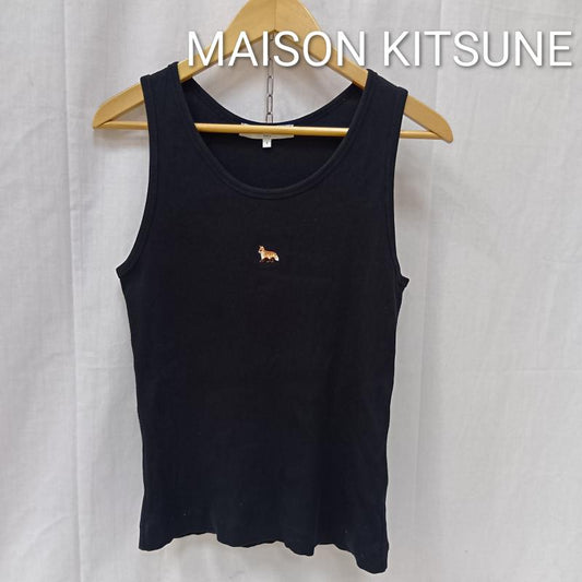 メゾンキツネ MAISON KITSUNE タンクトップ タンクトップ ベイビーフォックス 刺繍 リブ タンクトップ MW00103 KJ0123 S 無地 X ワンポイント X 刺繍 黒 / ブラック / black レディース USED 古着 中古 50163187