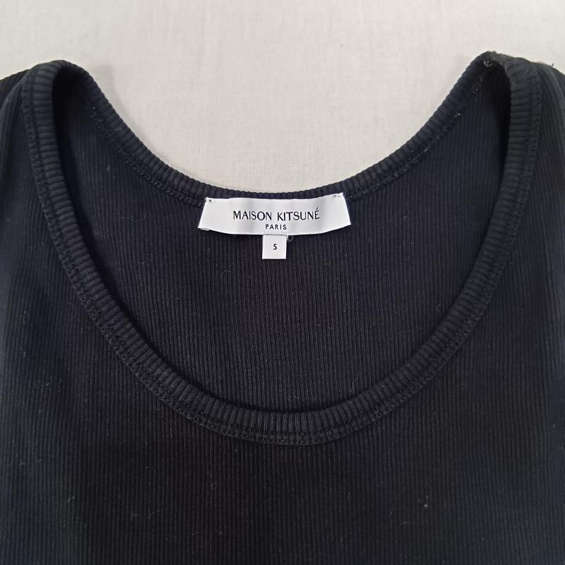 メゾンキツネ MAISON KITSUNE タンクトップ タンクトップ ベイビーフォックス 刺繍 リブ タンクトップ MW00103 KJ0123 S 無地 X ワンポイント X 刺繍 黒 / ブラック / black レディース USED 古着 中古 50163187