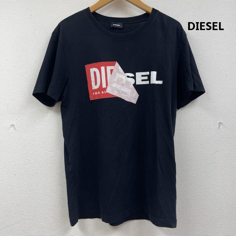 ディーゼル DIESEL Tシャツ 半袖 T-DIEGO-QA クルーネック ボックス ロゴ プリント Tシャツ L 黒 / ブラック / black メンズ USED 古着 中古 50163188