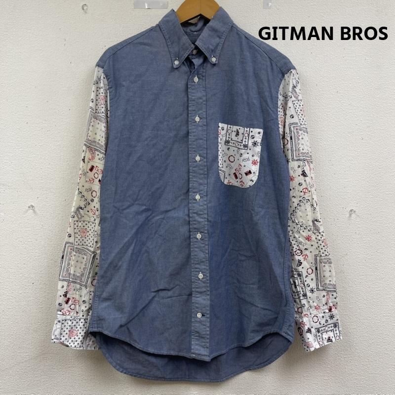 ギットマンブラザーズ GITMAN BROS. シャツ、ブラウス 長袖 Awake NY コラボ USA製 バンダナ ペイズリー柄 クレイジー パターン シャツ M 水色 / ライトブルー / メンズ USED 古着 中古 50163189