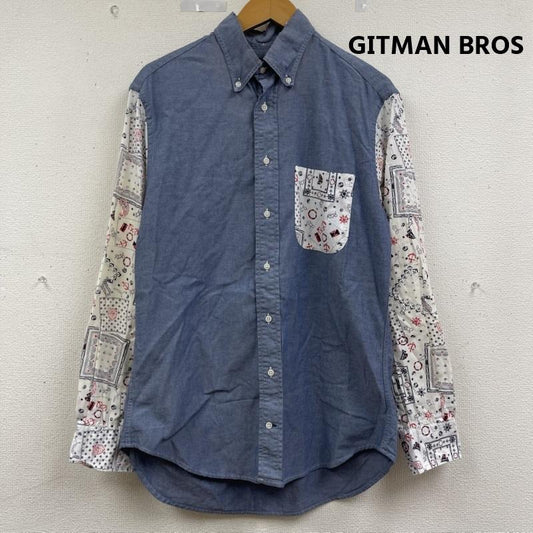 ギットマンブラザーズ GITMAN BROS. シャツ、ブラウス 長袖 Awake NY コラボ USA製 バンダナ ペイズリー柄 クレイジー パターン シャツ M 水色 / ライトブルー / メンズ USED 古着 中古 50163189