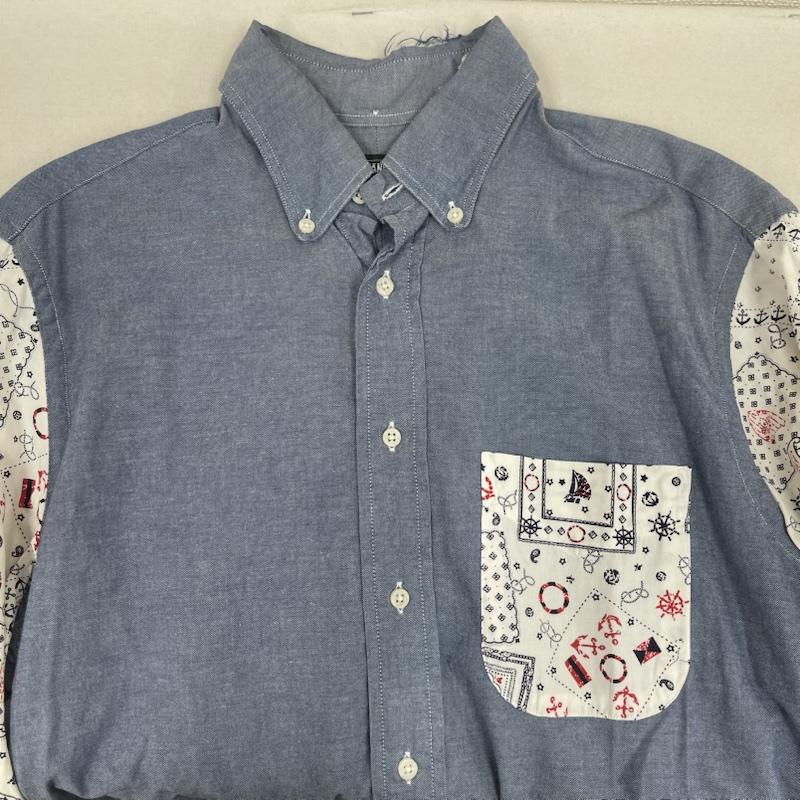 ギットマンブラザーズ GITMAN BROS. シャツ、ブラウス 長袖 Awake NY コラボ USA製 バンダナ ペイズリー柄 クレイジー パターン シャツ M 水色 / ライトブルー / メンズ USED 古着 中古 50163189
