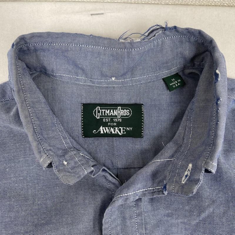 ギットマンブラザーズ GITMAN BROS. シャツ、ブラウス 長袖 Awake NY コラボ USA製 バンダナ ペイズリー柄 クレイジー パターン シャツ M 水色 / ライトブルー / メンズ USED 古着 中古 50163189