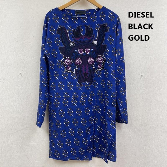 ディーゼル ブラック ゴールド DIESEL BLACK GOLD ワンピース ひざ丈スカート Faux Wrap Shirt Dress フェイク ラップ シャツ ワンピース 40 青 / ブルー / blue レディース USED 古着 中古 50163196