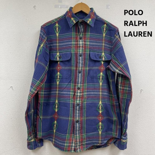 ポロラルフローレン POLO RALPH LAUREN シャツ、ブラウス 長袖 Navajo Heritage Shirt ネイティブ チェック柄 長袖 フランネル シャツ S 紺 / ネイビー / navy メンズ USED 古着 中古 50163197