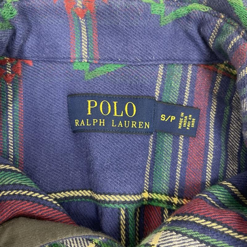 ポロラルフローレン POLO RALPH LAUREN シャツ、ブラウス 長袖 Navajo Heritage Shirt ネイティブ チェック柄 長袖 フランネル シャツ S 紺 / ネイビー / navy メンズ USED 古着 中古 50163197
