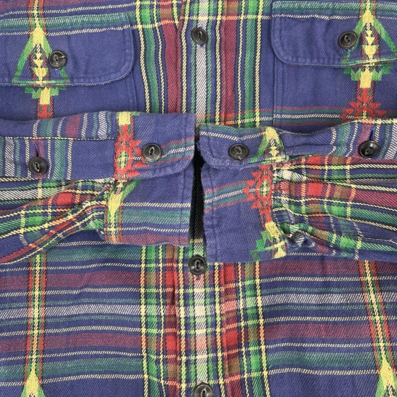 ポロラルフローレン POLO RALPH LAUREN シャツ、ブラウス 長袖 Navajo Heritage Shirt ネイティブ チェック柄 長袖 フランネル シャツ S 紺 / ネイビー / navy メンズ USED 古着 中古 50163197