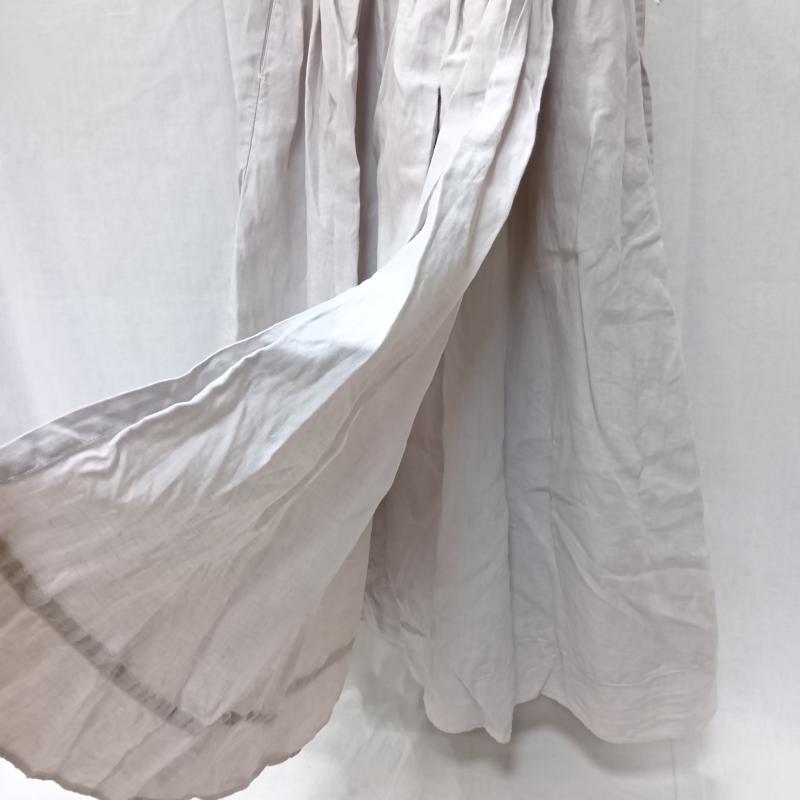 ガーゼ Gauze スカート ロングスカート ギャザー ラップスカート風 リネン100％ made in JAPAN ライトグレー free FREE 無地 灰 / グレー / gray レディース USED 古着 中古 50163198