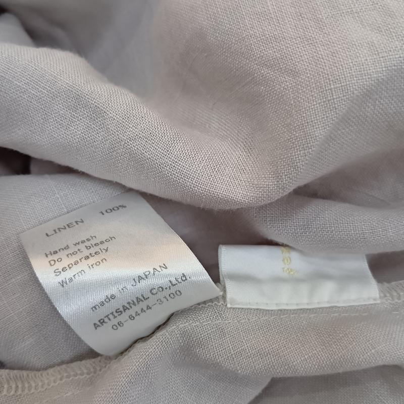 ガーゼ Gauze スカート ロングスカート ギャザー ラップスカート風 リネン100％ made in JAPAN ライトグレー free FREE 無地 灰 / グレー / gray レディース USED 古着 中古 50163198
