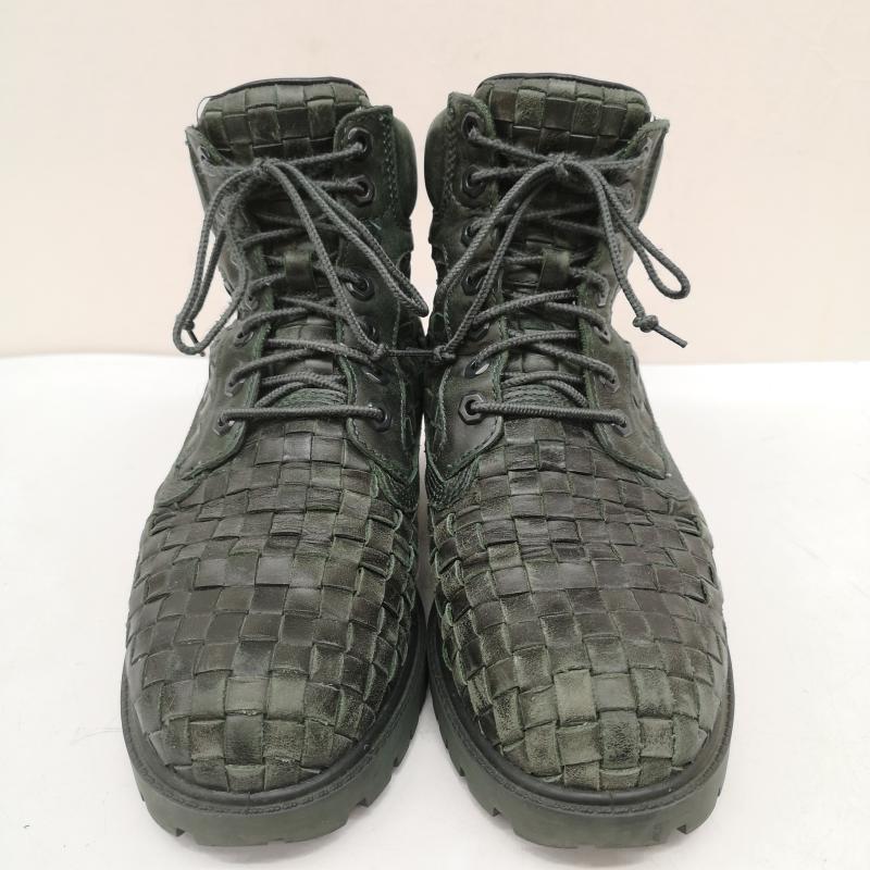 ティンバーランド Timberland ブーツ 一般 6inch premium boots woven 編み込み レースアップ ブーツ 25.0cm 緑 / グリーン / green メンズ USED 古着 中古 50163206