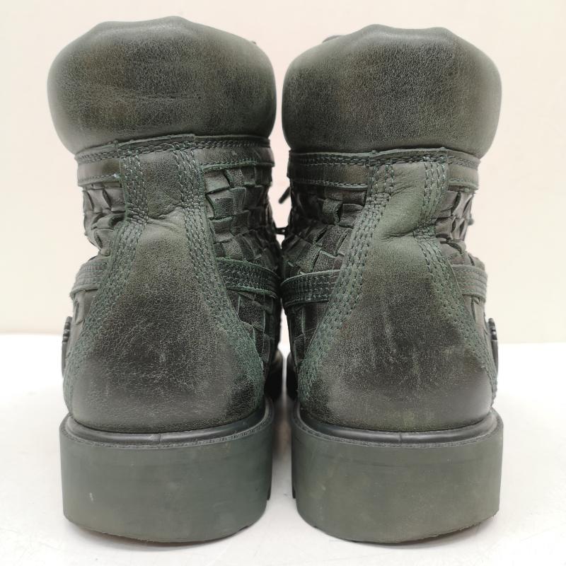 ティンバーランド Timberland ブーツ 一般 6inch premium boots woven 編み込み レースアップ ブーツ 25.0cm 緑 / グリーン / green メンズ USED 古着 中古 50163206