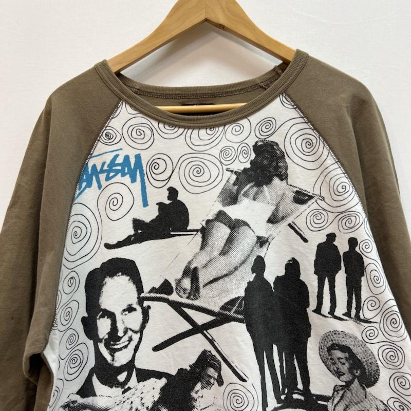 ステューシー STUSSY Tシャツ 七分袖 00s グラフィック フォト Tシャツ ラグラン オールド L 白 / ホワイト / white X 茶 / ブラウン / brown メンズ USED 古着 中古 50163207