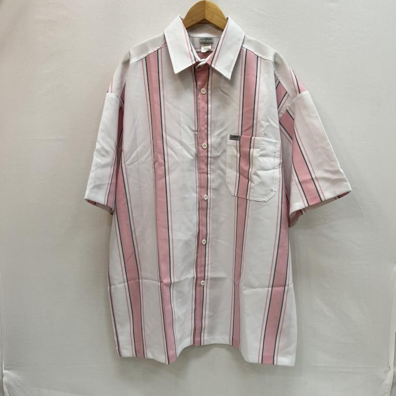 古着 USED シャツ、ブラウス 半袖 CalTop キャルトップ ストライプ 半袖 シャツ USA製 XXL 白 / ホワイト / white X 桃 / ピンク / pink メンズ USED 古着 中古 50163208