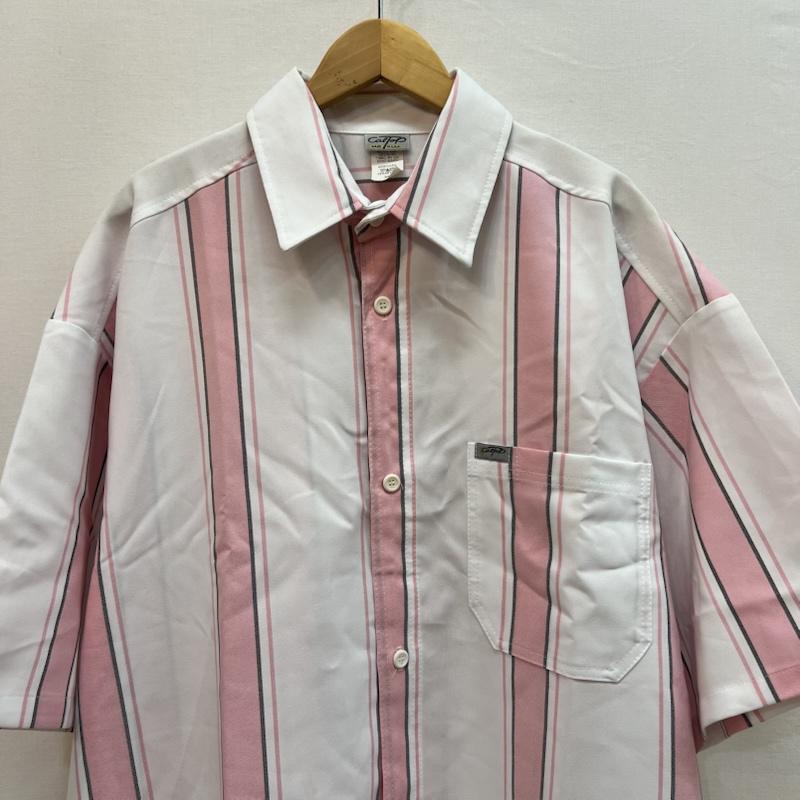 古着 USED シャツ、ブラウス 半袖 CalTop キャルトップ ストライプ 半袖 シャツ USA製 XXL 白 / ホワイト / white X 桃 / ピンク / pink メンズ USED 古着 中古 50163208