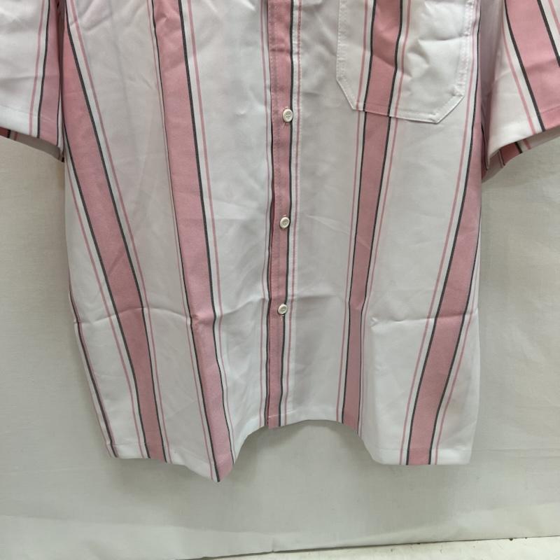 古着 USED シャツ、ブラウス 半袖 CalTop キャルトップ ストライプ 半袖 シャツ USA製 XXL 白 / ホワイト / white X 桃 / ピンク / pink メンズ USED 古着 中古 50163208