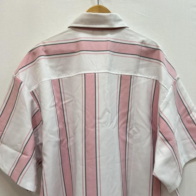 古着 USED シャツ、ブラウス 半袖 CalTop キャルトップ ストライプ 半袖 シャツ USA製 XXL 白 / ホワイト / white X 桃 / ピンク / pink メンズ USED 古着 中古 50163208