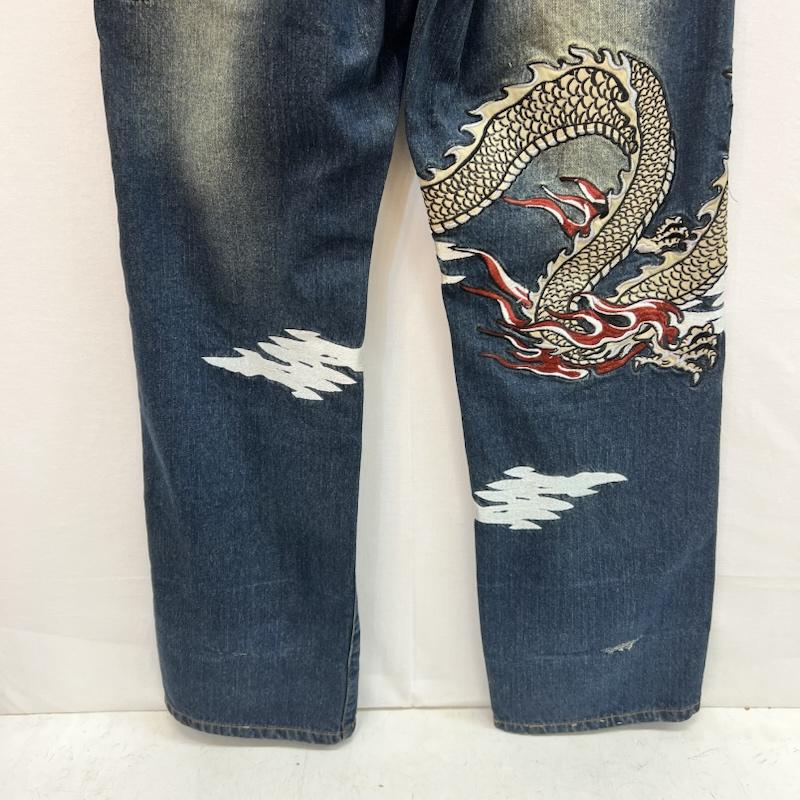 古着 USED パンツ デニム、ジーンズ 具夢 GUMU 龍 和柄 刺繍 デニムパンツ XL メンズ USED 古着 中古 50163214