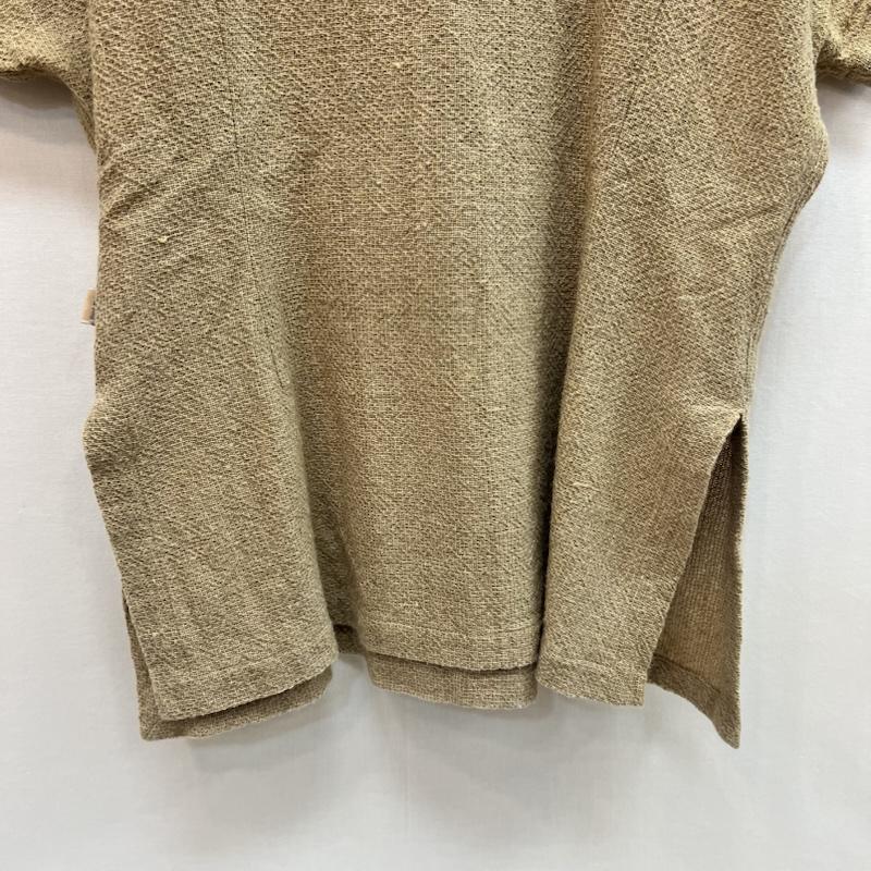 ウサト USAATO カットソー 半袖 手織り 天然草木染め 半袖 スリット カットソー ベージュ / ベージュ / beige レディース USED 古着 中古 50163217