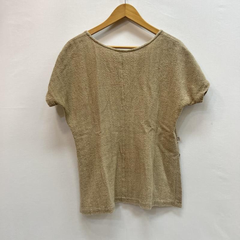 ウサト USAATO カットソー 半袖 手織り 天然草木染め 半袖 スリット カットソー ベージュ / ベージュ / beige レディース USED 古着 中古 50163217