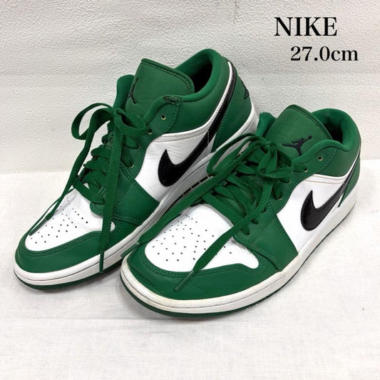 エアジョーダン AIR JORDAN スニーカー スニーカー Air Jordan 1 Low エアジョーダン NIKE パイングリーン 553558-301 スニーカー ロゴ 刺繍 27.0cm ロゴ、文字 X 刺繍 緑 / グリーン / green X 黒 / ブラック / black X 白 / ホワイト / white メンズ USED 古着 中古 50163219